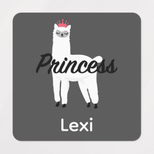 Princess Lama Design - Small Square Clothing Label