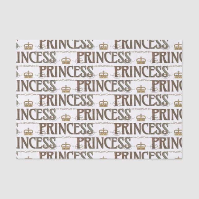 PRINCESS Lettering  - Elegant Rich Royal Tissue Paper (Front)