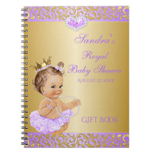 Princess Lilac Lavender Gold Gift Guest Notebook