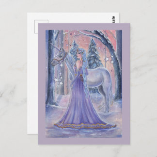 Princess Lumi with Unicorn art By Renee Lavoie Postcard