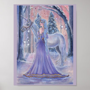 Princess Lumi with Unicorn art By Renee Lavoie Poster