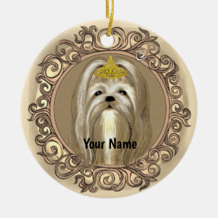 Princess Maltese Dog ornament