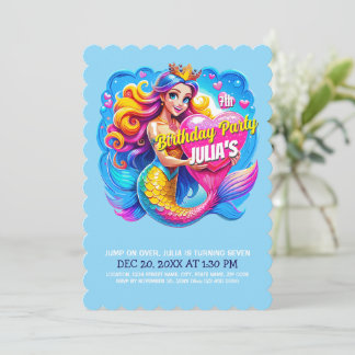 Princess Mermaid Birthday Party Invitation