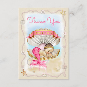 Princess Mermaid Clam Shell Thank You Card