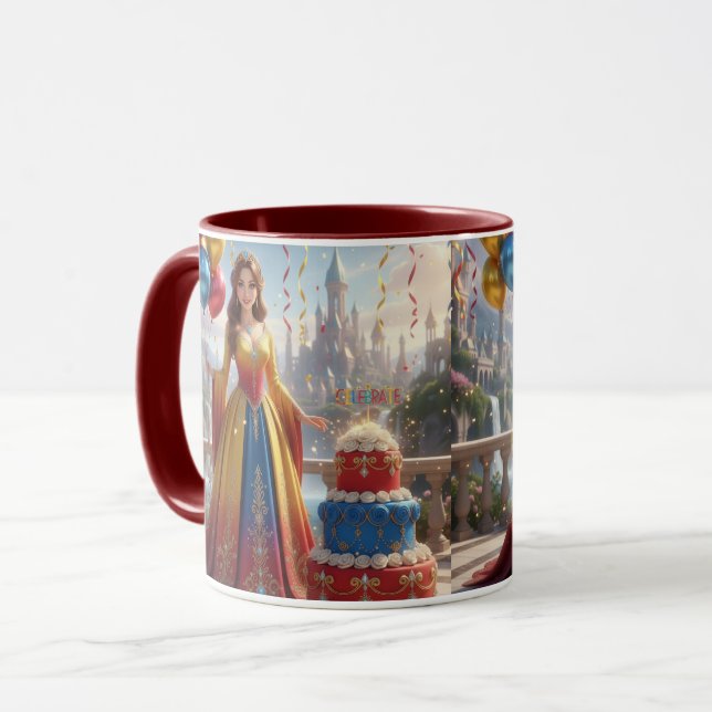 Princess Mug – Birthday Design with Cake (Front Left)