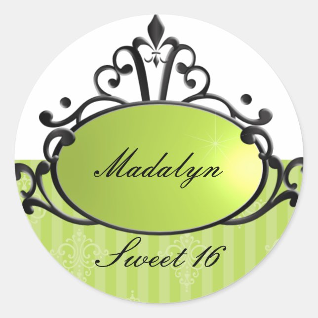 Princess Name Filigree Classic Round Sticker (Front)