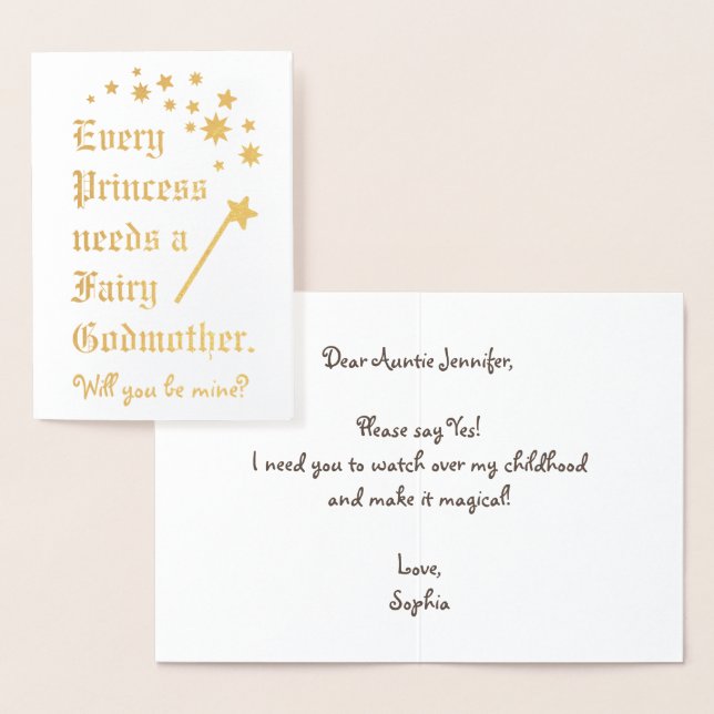 Princess Needs a Fairy Godmother Magic Wand Stars  Foil Card (Display)