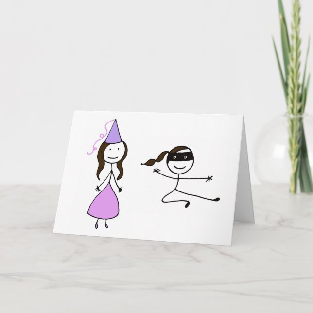 Princess Ninja Birthday Card (Front)