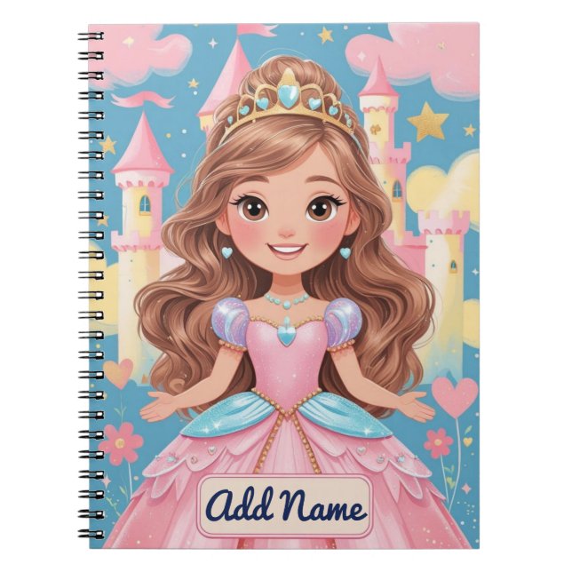 Princess Notebook – Editable Name (Front)