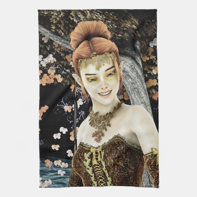 Princess of Autumn Tea Towel (Vertical)