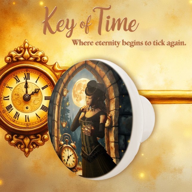 Princess of the Clocks – Keeper of Moonlit Hours.  Ceramic Knob (Creator Uploaded)
