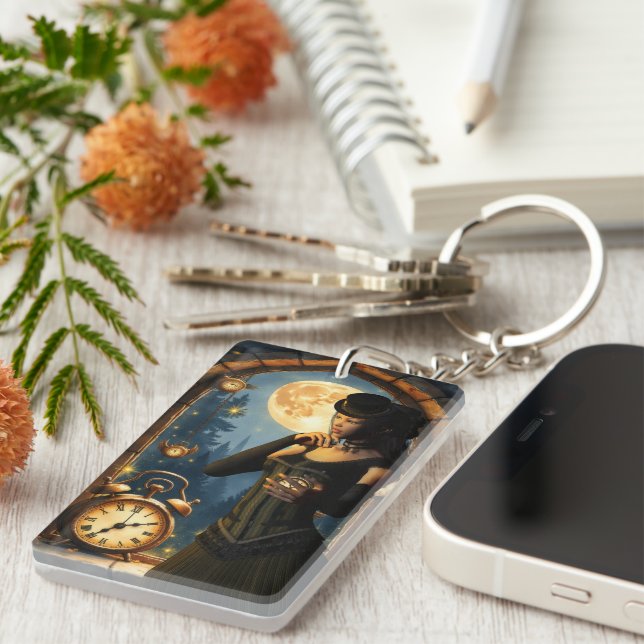 Princess of the Clocks – Keeper of Moonlit Hours.  Key Ring (Front Right)
