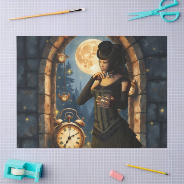 Princess of the Clocks – Keeper of Moonlit Hours.  Tissue Paper (Craft)