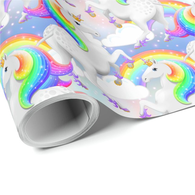 Princess of The Forest Rainbow Magical Unicorn Wrapping Paper (Roll Corner)