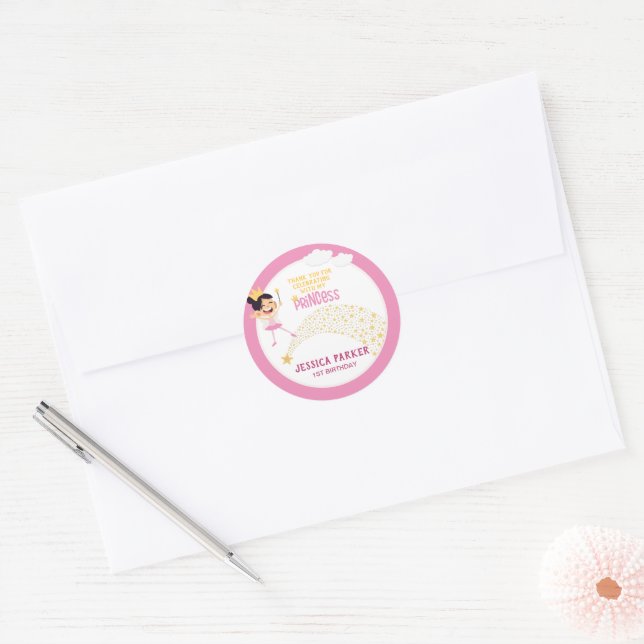 Princess of the Stars, A Magical Wishes Classic Round Sticker (Envelope)