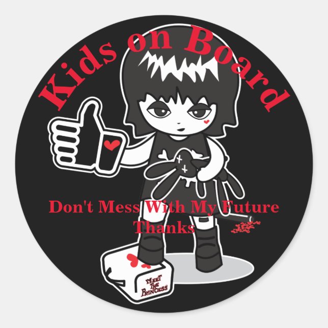 Princess on Board Classic Round Sticker (Front)