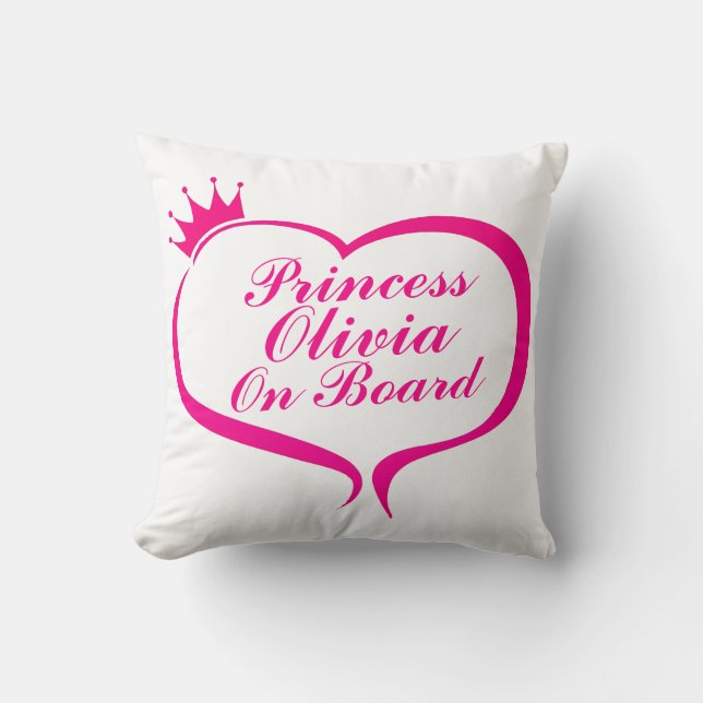 "Princess On Board"  Cushion (Front)