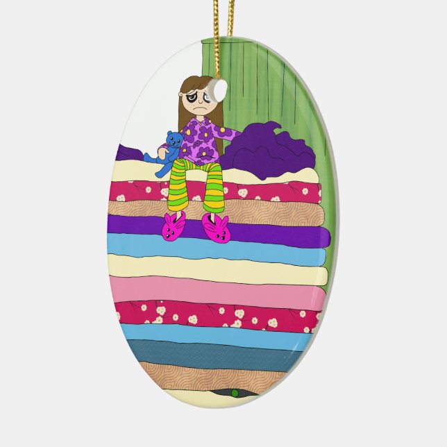 Princess on the Pea Ceramic Tree Decoration (Left)