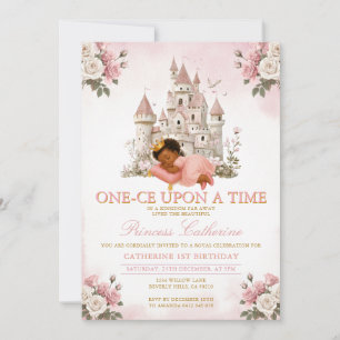 Princess ONE-CE Upon a time 1st birthday Castle Invitation
