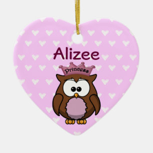 princess owl ceramic tree decoration