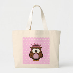 princess owl large tote bag