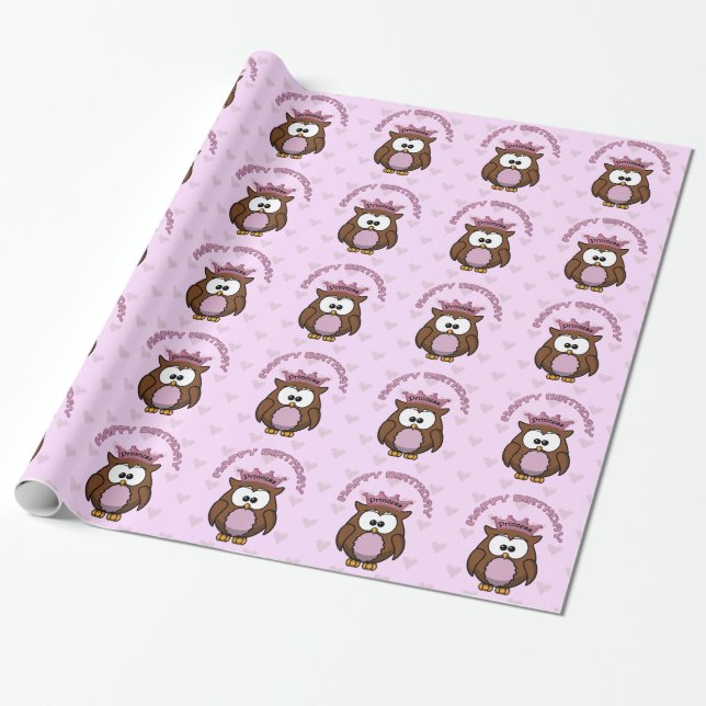 princess owl wrapping paper (Unrolled)