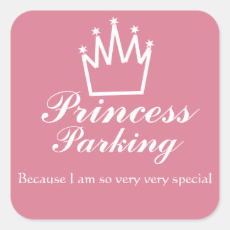 Princess parking square sticker