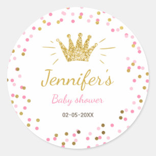 Princess Party Favour Tags Envelope Pink and Gold