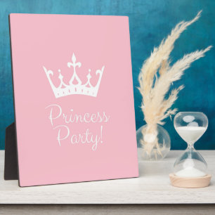 Princess Party Girly Pink and White Plaque