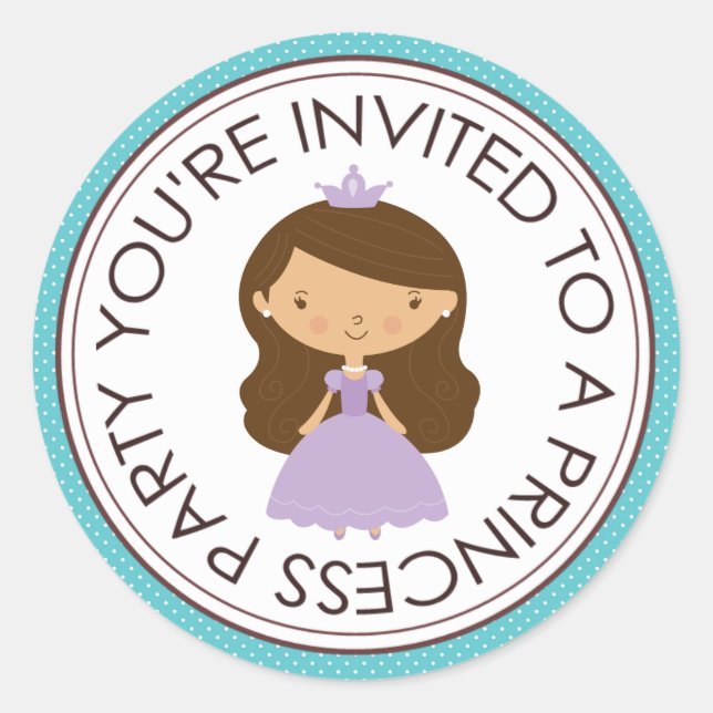 Princess Party Matching Envelope Stickers (Front)