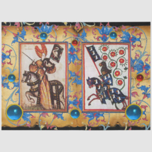 PRINCESS PENTHESILEA AND BLUE KNIGHT ON HORSEBACK  TISSUE PAPER