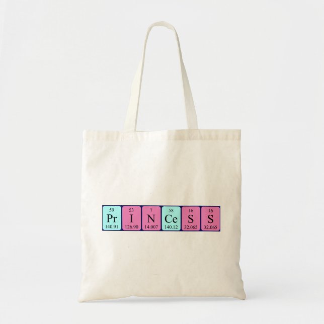 Princess periodic table name tote bag (Front)