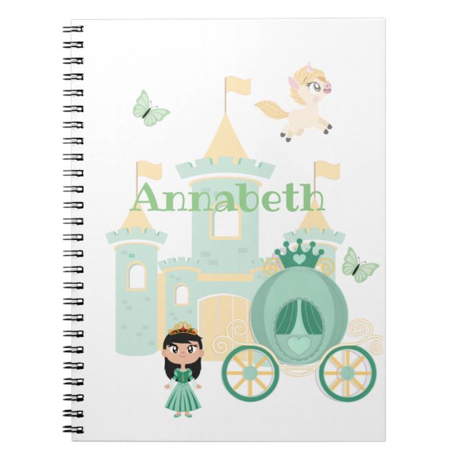 Princess, Personalise Name Notebook (Front)