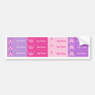 Princess Personalised Kids Name Waterproof Labels