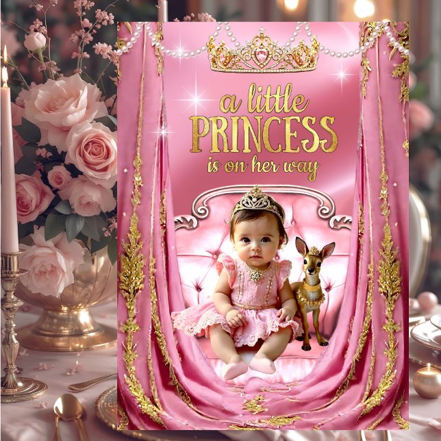Princess Pink Baby Shower Baby Deer Invitation (Creator Uploaded)
