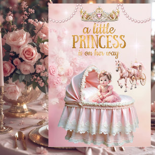 Princess Pink Baby Shower Carriage Bassinet Invitation
