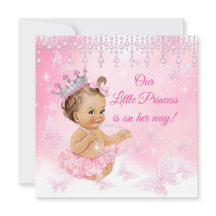 Princess Pink Butterfly Baby Shower brunette