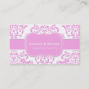Princess Pink Floral Damask Business Card