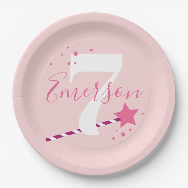 Princess Pink Girls Birthday Party Paper Plate (Front)