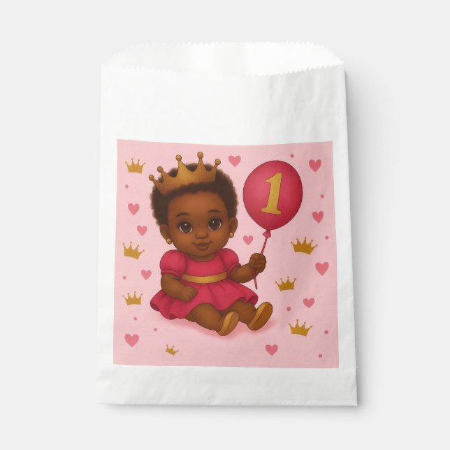 Princess Pink & Gold Favor Bag (Front)