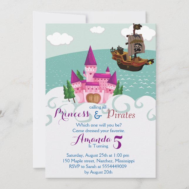 Princess Pirate Invitation (Front)