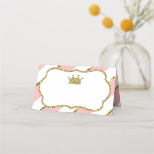 Princess Place Cards, Food Cards, Faux Gold Place Card