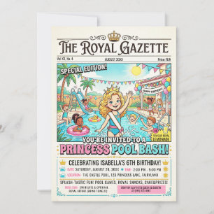 Princess Pool EDITORIAL Party Invitation