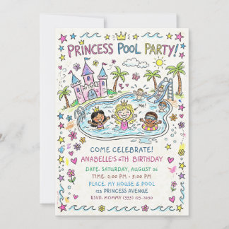 Princess Pool Party Invitation