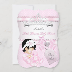 Princess Pretty Baby Shower Cute Girl Tiara Spots Invitation