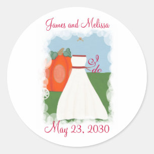 Princess Pumpkin Save the date wedding stickers