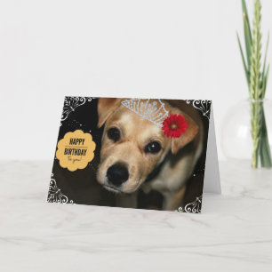 Princess Puppy Birthday Card