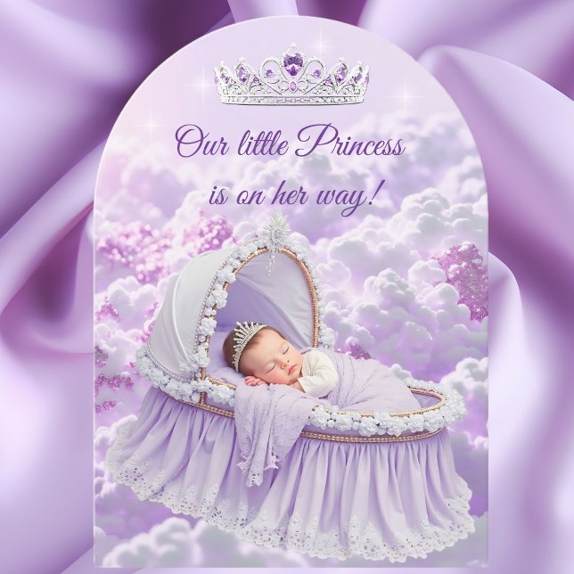 Princess Purple Lilac Baby Shower Tiara Invitation (Creator Uploaded)