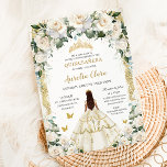 Princess Quinceañera Champagne Ivory Roses Dress  Invitation<br><div class="desc">Personalise this lovely quinceañera invitation with your own wording easily and quickly,  simply press the customise it button to further re-arrange and format the style and placement of the text.  Matching items available in store!  (c) The Happy Cat Studio</div>