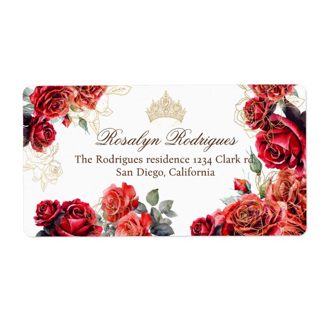 Princess Quinceanera - Red Roses Birthday  (Front)